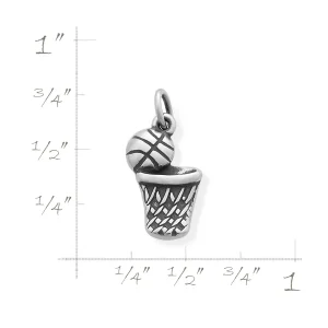 Basketball and Hoop Charm