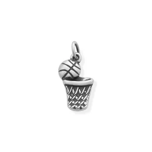 Basketball Charm with Medium Curb Chain Look