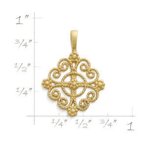 Twisted Wire Lacy Cross Pendant