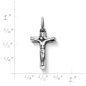 Small Chiseled Crucifix Charm