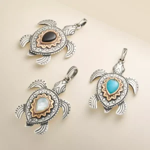 Sea Turtle Gemstone Pendant