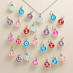 Enamel Initial Disc Charm