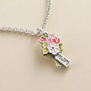 Enamel Bouquet For Mom Charm