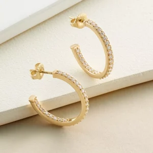 Inside Out Pave Diamond Hoop Earrings