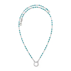 Enamel Beaded Chain Changeable Charm Holder Necklace