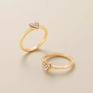 Delicate Pave Diamond Heart Ring