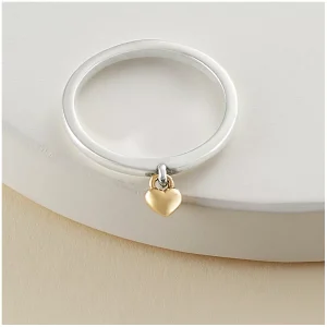 Petite Heart of Gold Dangle Ring