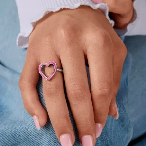 Enamel Open Heart Ring