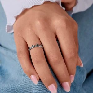 Lacy Heart Crown Ring