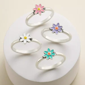 Enamel Mini Flower Ring