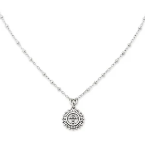 Cross Medallion Necklace Layer Look