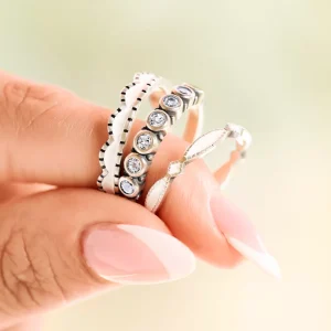 Gemstone Ring Stack Set Look