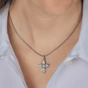 Spring Cross Charm on Fine Spiga Chain Look